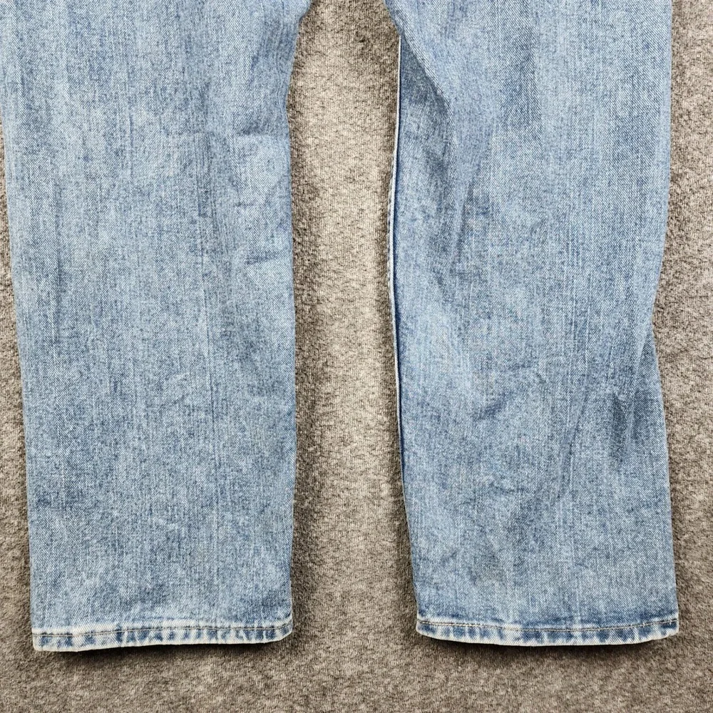 Wrangler Authentic Jeans Men 42x32 Blue Light Wash Straight Leg 100% Cotton‎